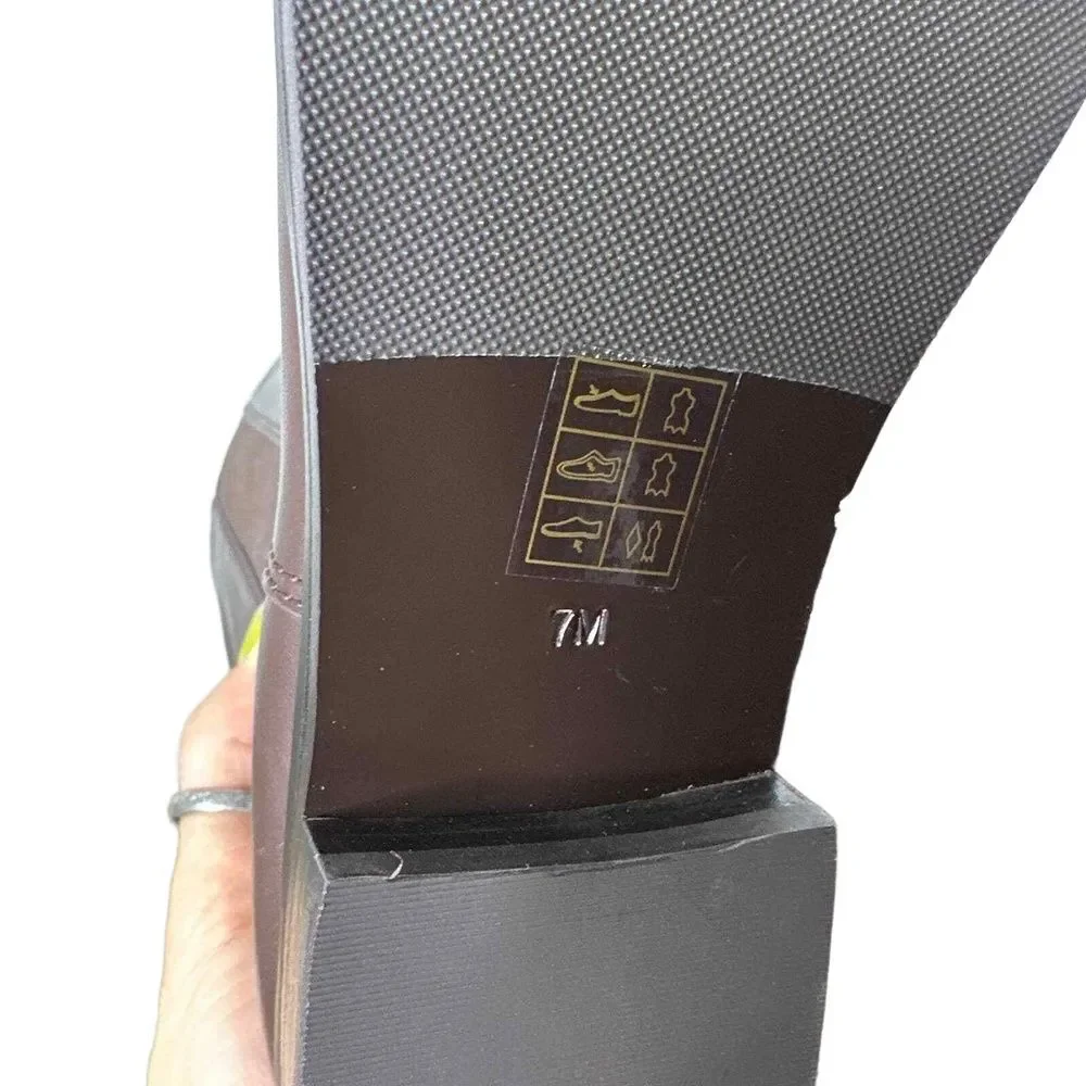 Tory Burch Riding Boots 7 Tall Minimalist Preppy Casual Classic Brown Simone